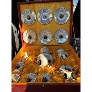 VTG Victorian New Century Fine Porcelain Japan Style Tea Set New In Box -13 Pc